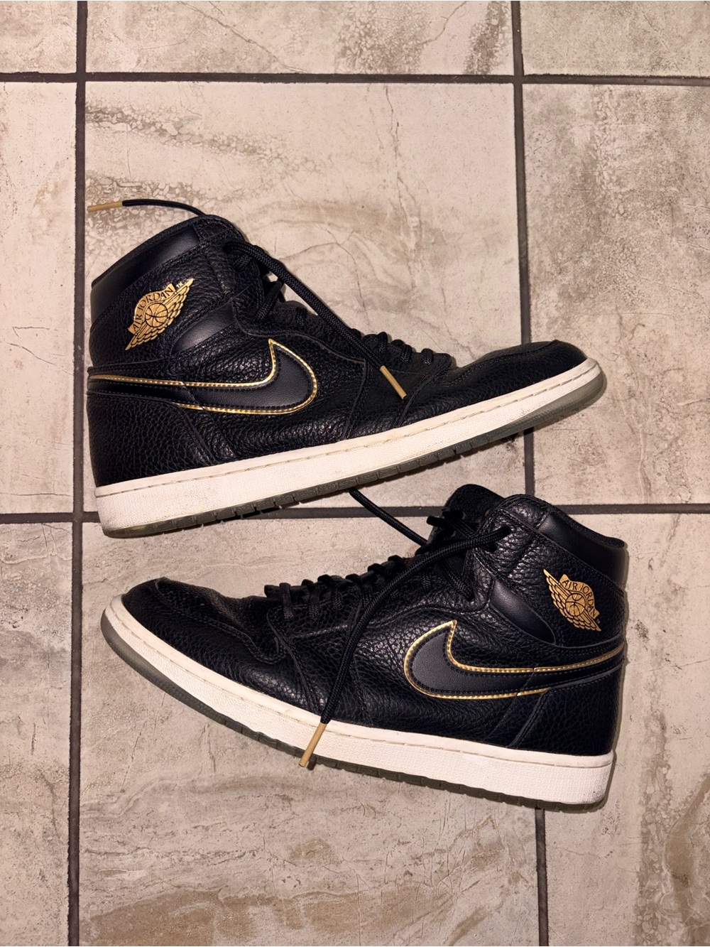 Nike Air Jordan 1 High Black with Gold Trim